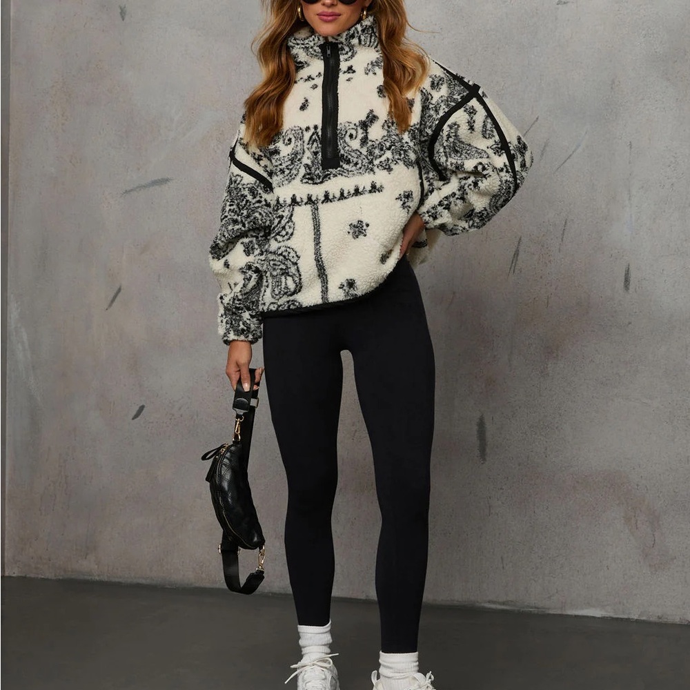 Vici Brianna Paisley Quarter Zip Sweatshirt - Picture 3 of 5